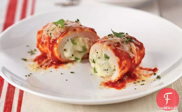 Italienische Fünf-Käse-Hühnchen-Roll-Ups