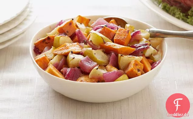 Balsamico geröstete Süßkartoffeln & Äpfel