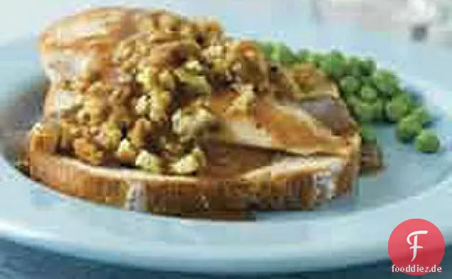 Ersticktes Hühnchen-Sandwich