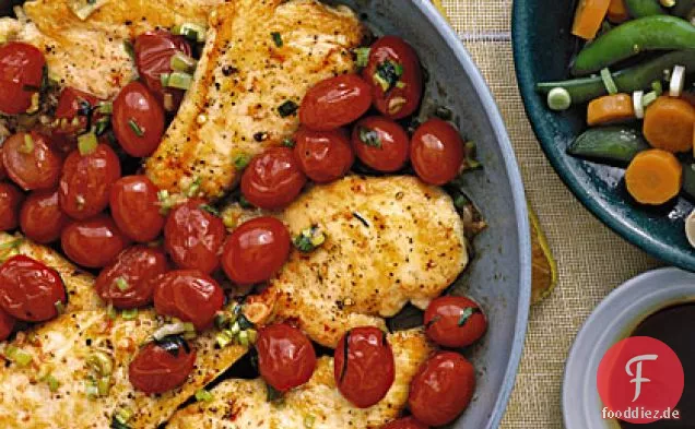 Huhn-Koteletts mit Tomaten Anbraten