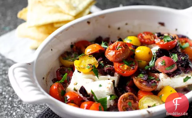 Gebackener Feta Mit Tomaten Und Oliven