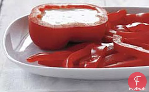 Paprika mit Parmesan-Ranch-Dip