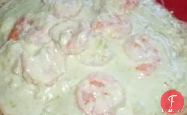 Garnelen in Avocado-Sahnesauce