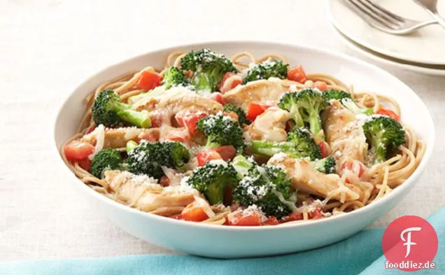 Parmesan, Huhn & Brokkoli Pasta für zwei