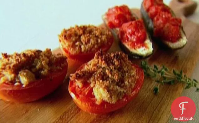 Gebratene Auberginen und Tomaten