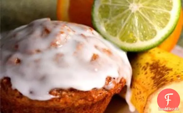 Bananen-Mango-Muffins mit Limettenglasur