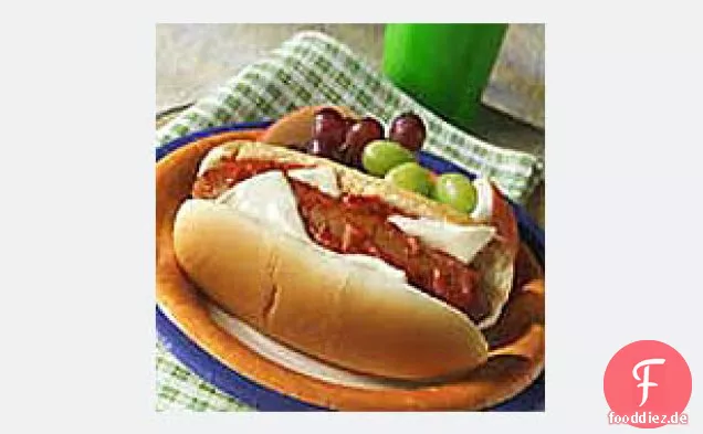 Hot Dogs mit Pizza Topping