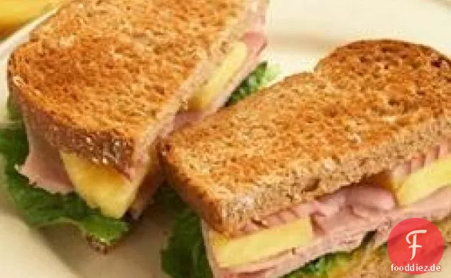 Hawaiianische Schinkensandwiches