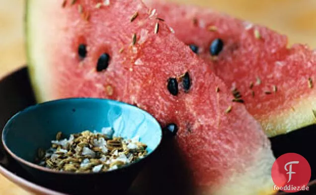 Wassermelone mit Fenchel Salz