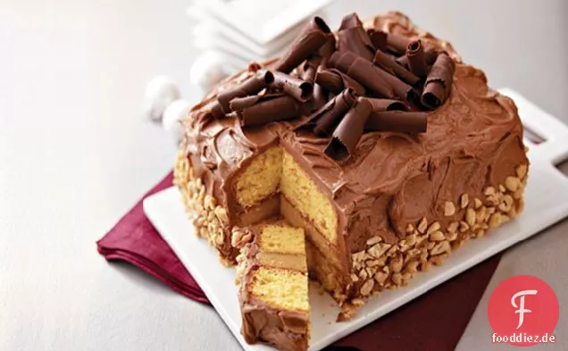 Atemberaubende Erdnussbutter-Schokoladenschichtkuchen