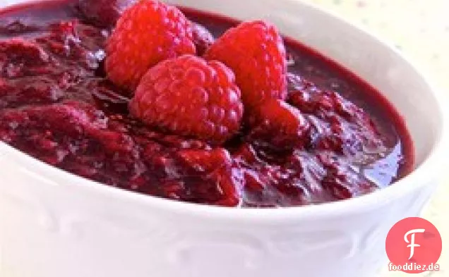 Melone mit Himbeersauce