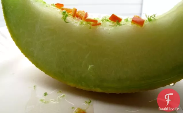 Melone mit Limetten-Chile-Sirup