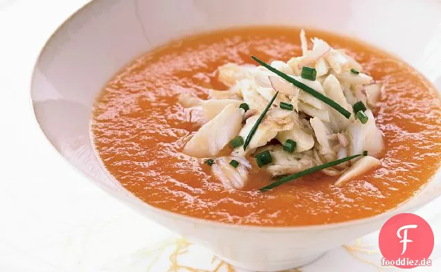 Sommer-Melonen-Suppe mit Krabben