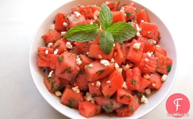 Wassermelonen-Feta-Salat mit Minze