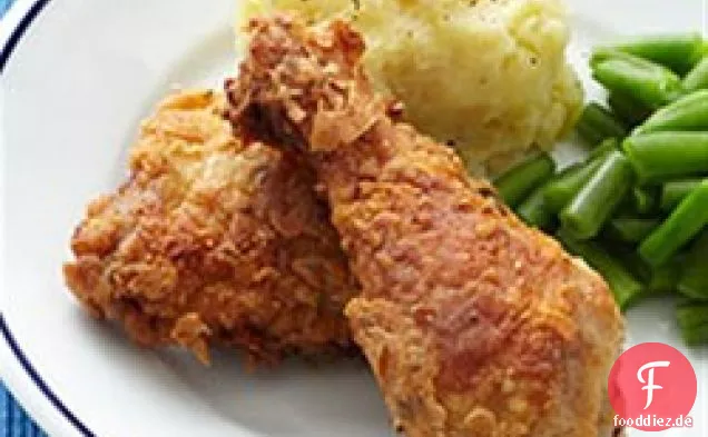 Southern-Style gebratenes Huhn mit Knoblauch Kartoffelpüree