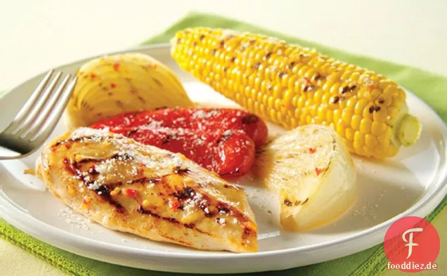 Gegrilltes Huhn & Gemüse Parmesan