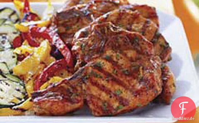 Cilantro-BBQ gegrillte Schweinekoteletts