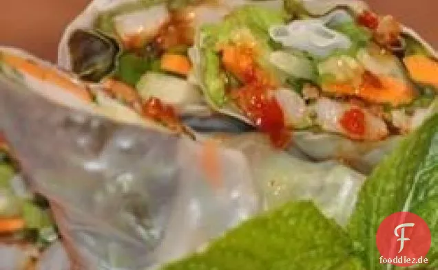 Shrimp Summer Rolls mit asiatischer Erdnusssauce