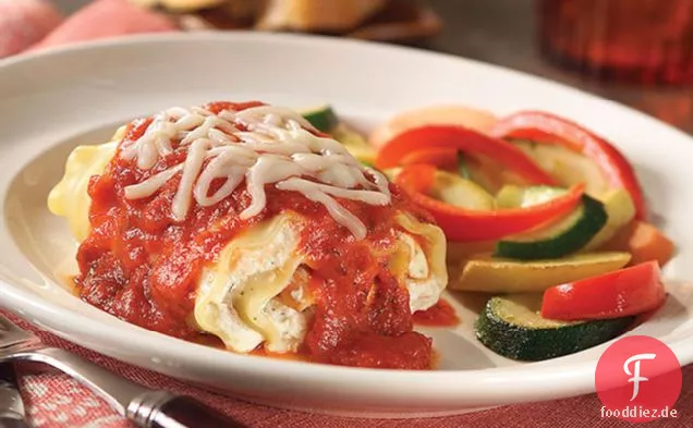 Hähnchen-Lasagne-Roll-Ups