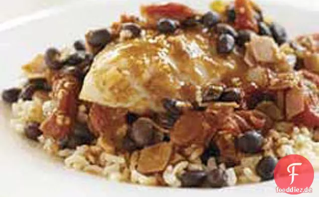 Südwestliches Huhn mit schwarzen Bohnen & Reis