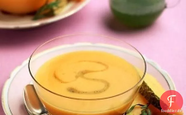 Gekühlte Cantaloupe-Suppe mit Estragonsirup