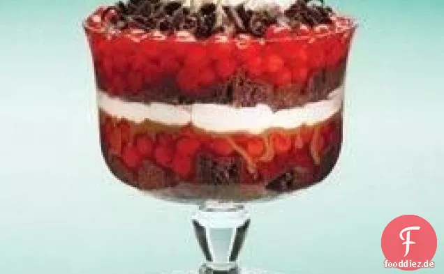 Schichten der Liebe-Kirsche-Schoko-Trifle