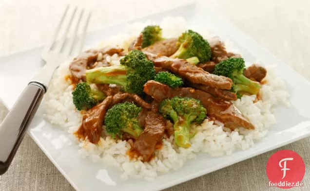 Einfaches Rindfleisch und Brokkoli