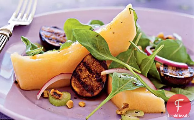 Cantaloupe und gegrillter Feigensalat