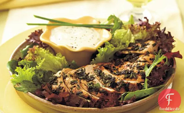 Gegrillte Herb-Coated Chicken Brüste