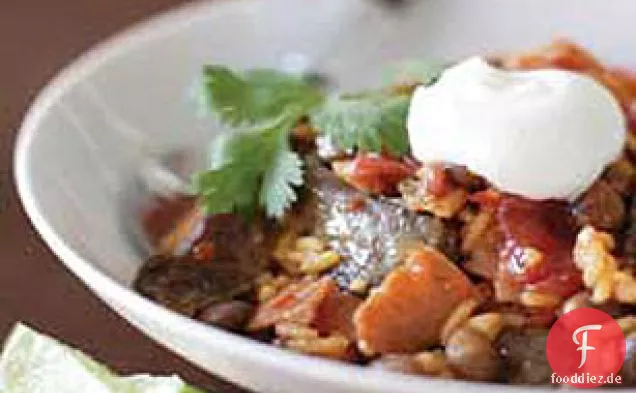 Herzhafte Achiote Steak & Reis Pfanne