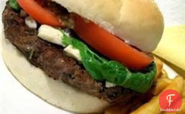 Gegrillte Gorgonzola-Basilikum-Burger