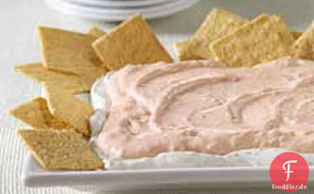 Geschichtetes Pesto und Paprika-Dip