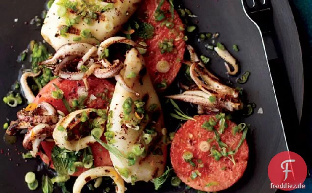 Wassermelonen-Tintenfisch-Salat