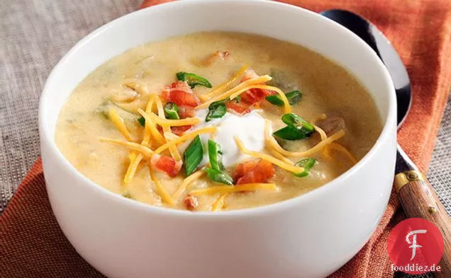 Gebackene Kartoffelsuppe mit Speck