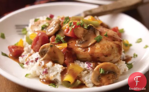 Hähnchen-Cacciatore mit Cremigem Kartoffelpüree