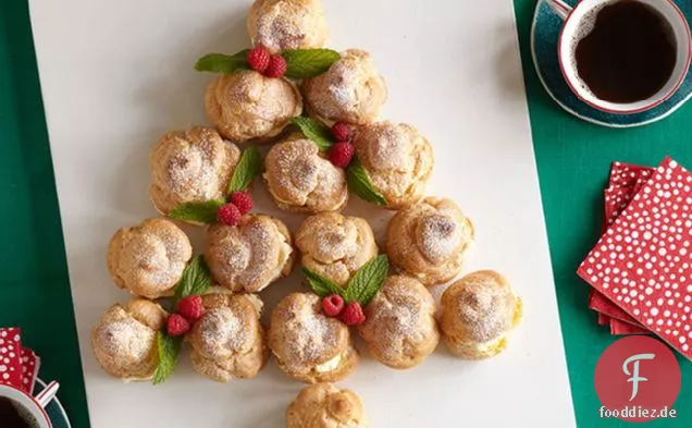 Zitronenpudding-Creme Puff Baum