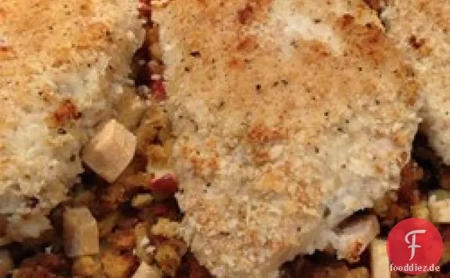 Gebackenes Huhn mit Apfelfüllung