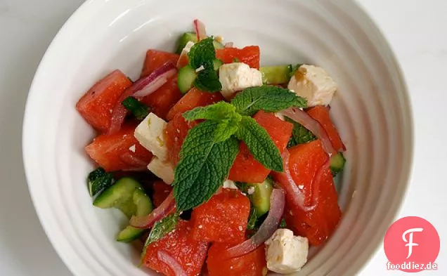 Feta-Wassermelonensalat mit Minze