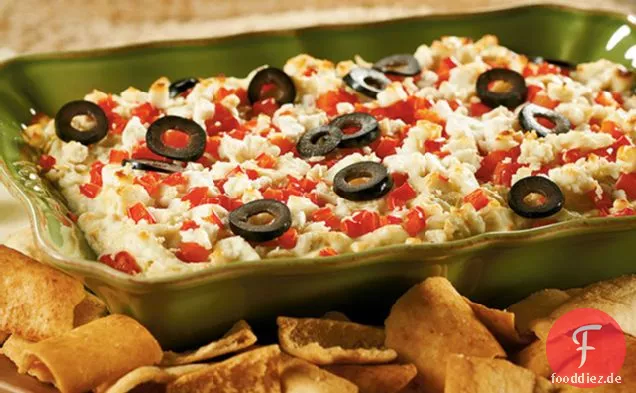Geschichtete heiße Artischocke & Feta Dip