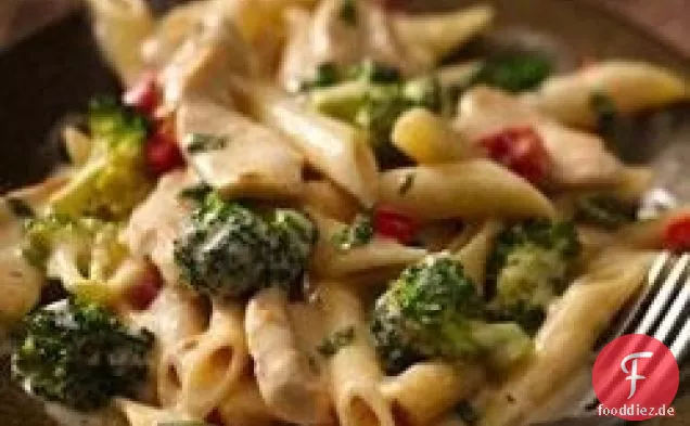 Gebratener Knoblauch Huhn Penne