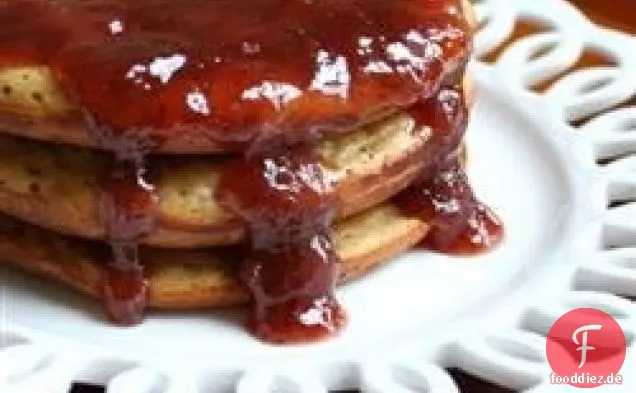 Erdnussbutter und Gelee Haferflocken Pfannkuchen