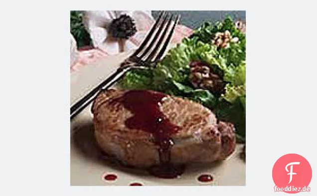 Himbeer-glasierte Schweinekoteletts