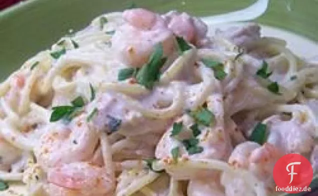Leckere Meeresfrüchte-Linguine