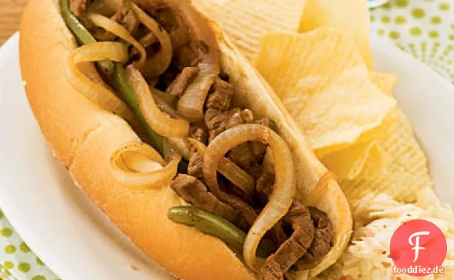 Steak-Käse-Sandwiches mit Pilzen