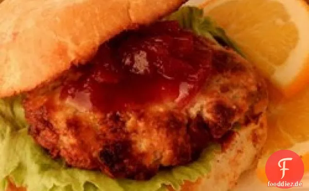 Koscher gebratener Truthahn Burger mit Cranberry-Sauce