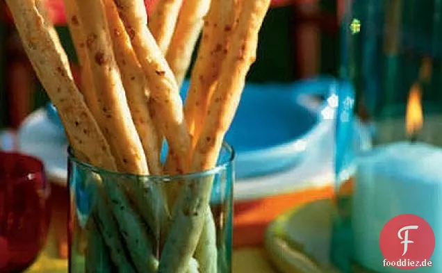 Würzige Pfefferkorn- und Pecorino-Brotsticks