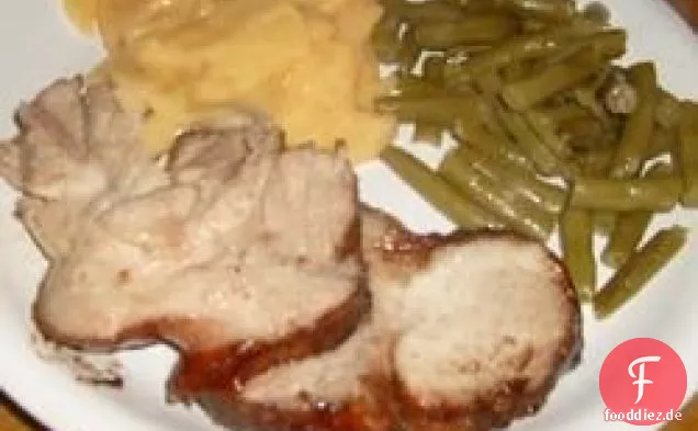 Gebratene Schweineschulter mit Granatapfelsauce