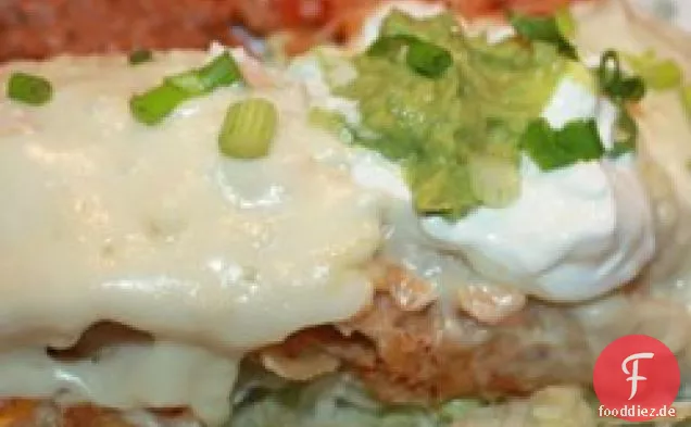 Einfache weiße Hühnchen Enchiladas