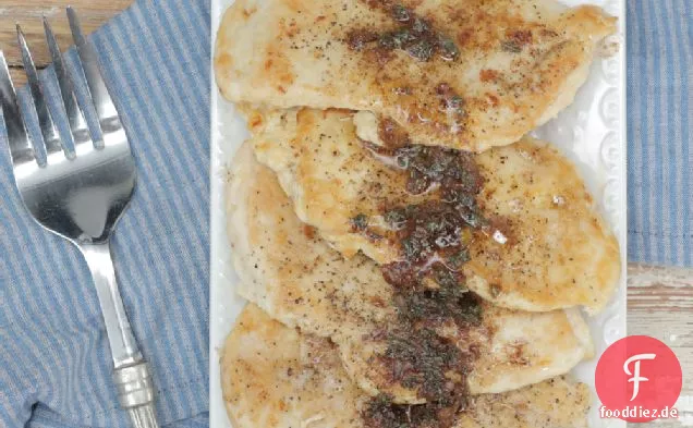 Sautiertes Huhn mit Salbei gebräunter Butter