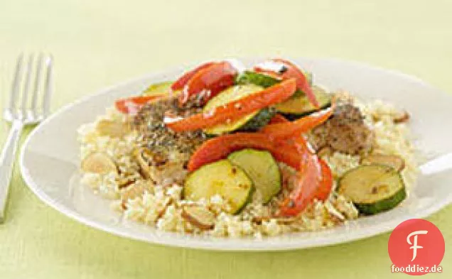 Glasiertes Schweinekotelett Abendessen
